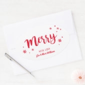 Merry Ovale Sticker (Envelop)
