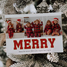Merry Patch Letter Photo Christmas Cards