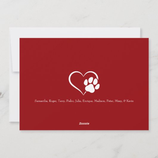 Merry Pawholidays Veterinary Feestdagenkaart (Achterkant)