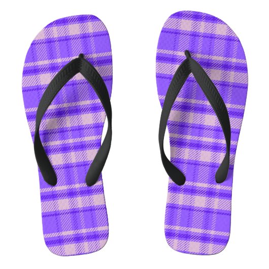 Merry Peri Pset, Paars Tartan Teenslippers (Voetbed)