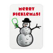 Merry Picklemas Snowman Magnet (Vertical)