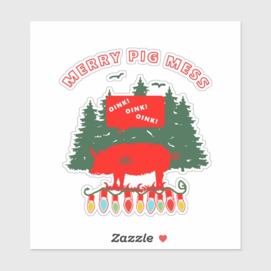 Merry Pig Mess Sticker (Vel)