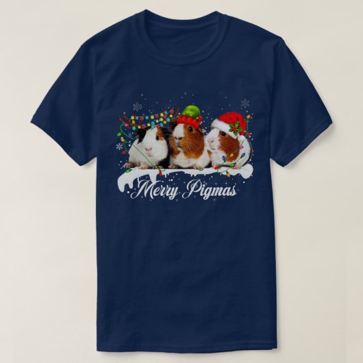 Merry Pigmas 2022 Grappig kerstboomlicht T-shirt (Design voorkant)