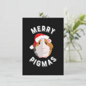 Merry Pigmas Cute and Funny Guinee Pig Kerstmis Bedankkaart (Staand voorkant)
