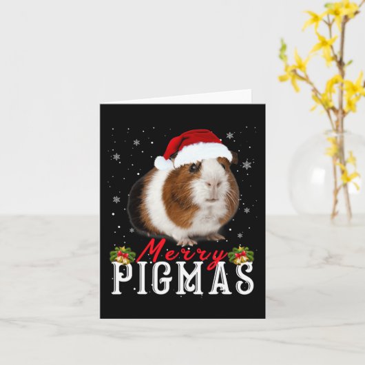 Merry Pigmas Face Mask Fun Guinea Pig Christmas Sa Kaart (Gele Bloem)