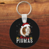 Merry Pigmas Face Mask Fun Guinea Pig Christmas Sa Sleutelhanger (Voorkant)