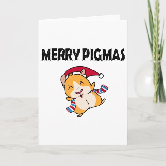 Merry Pigmas Face Mask Funny Guinea Pig Christmas Kaart (Voorkant)