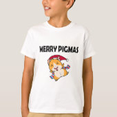 Merry Pigmas Face Mask Funny Guinea Pig Christmas T-shirt (Voorkant)