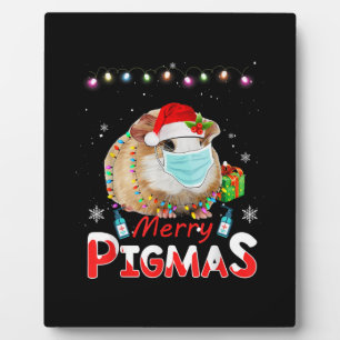 Merry Pigmas Face Mask Funny Guinea Pig Kerstmis Fotoplaat