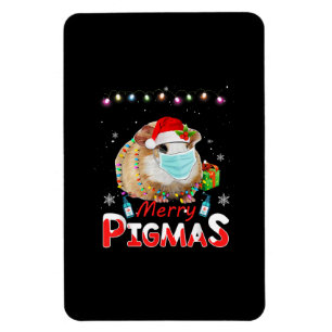 Merry Pigmas Face Mask Funny Guinea Pig Kerstmis Magneet