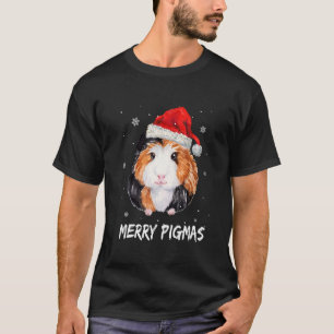Merry Pigmas Face Mask Guinea Pig Kerstsanta T-shirt