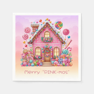 Merry "PINK-mas" Christmas Snoep House Servet