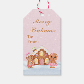 Merry Pinkmas Gingerbrood Gift Labels Cadeaulabel