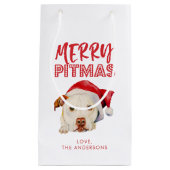 Merry Pitmas, Cute Santa Pit Bull Dog Personalized Klein Cadeauzakje (Voorkant)