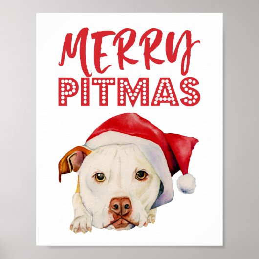Merry Pitmas | Kerstmis met kerstmis in Santa Pitb Poster (Voorkant)