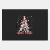 Merry Pitmas Pitbull Dog Tree Ugly Christmas Inpakpapier Vel (Voorkant)