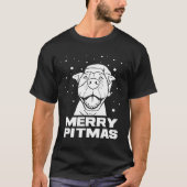 Merry Pitmas Pitbull Santa Claus Dog Pittie Christ T-shirt (Voorkant)