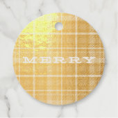 Merry Plaid Kerst Folie Bedankjes Labels (Voorkant)