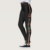 Merry Plaid & Leopard Print Side Stripe Kerstmis Leggings (Links)