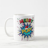 Merry Pop: Vibrant Comic Art Christmas Mug with Sa (Gauche)
