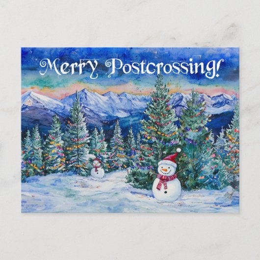 Merry Postcrossing Snowman - Briefkaart (Voorkant)