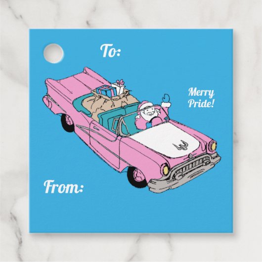 Merry Pride Santa Car Bedankjes Labels (Voorkant)