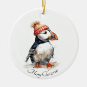 Merry Puffin Keramisch Ornament (Voorkant)
