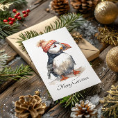 Merry Puffin, op maat Feestdagenkaart