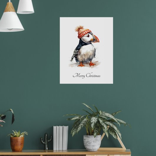 Merry Puffin, op maat Poster (Woonkamer 1)