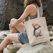 Merry Puffin, op maat Tote Bag