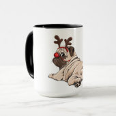 Merry Pug Party Mok (Voorkant links)