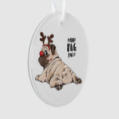 Merry Pug Party Ornament (voorkant)