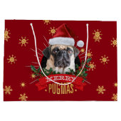 Merry Pugmas Gift Bag Groot Cadeauzakje (Achterkant)