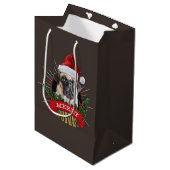 Merry Pugmas Gift Bag Medium Cadeauzakje (Voorkant Gekanteld)