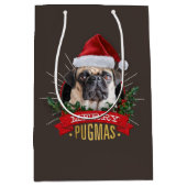 Merry Pugmas Gift Bag Medium Cadeauzakje (Voorkant)