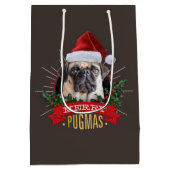 Merry Pugmas Gift Bag Medium Cadeauzakje (Achterkant)