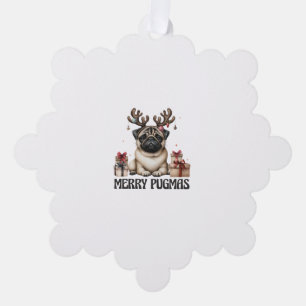 Merry Pugmas Merry Christmas Funny Pug Dog Ornament Kaart