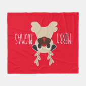 Merry Pugmas Pug Reindeer Fleece (Voorkant (Horizontaal))