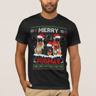 Merry Pugmas Ugly Sweater Kerstmis Hondenliefhebbe T-shirt