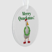 Merry Quackmas Santa Duck Acrylic Ornament (voorkant)