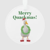 Merry Quackmas Santa Duck Acrylic Ornament (achterkant)