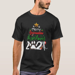 Merry Quarantine Cat Family Kerstmis 2021 T-shirt