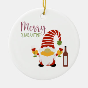 Merry Quarantine Christmas Gnome Keramisch Ornamen Keramisch Ornament