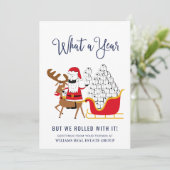 Merry Quarantine kerst Deer Buffalo Corporate Feestdagenkaart (Staand voorkant)