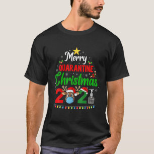Merry Quarantine Kerstmis 2021 Reindeer Funny Fam T-shirt