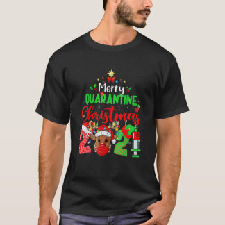 Merry Quarantine Kerstmis 2021 Reindeer Funny Fam T-shirt