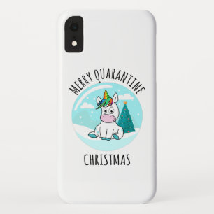 Merry Quarantine Kerstunicorn iPhone XR Hoesje
