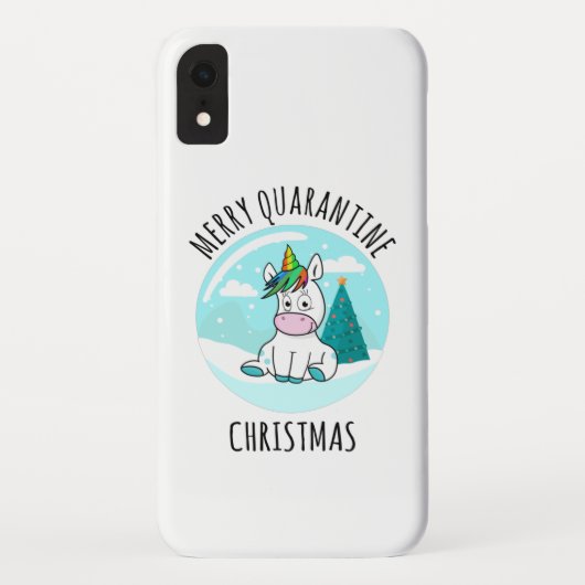 Merry Quarantine Kerstunicorn Case-Mate iPhone Case (Achterkant)