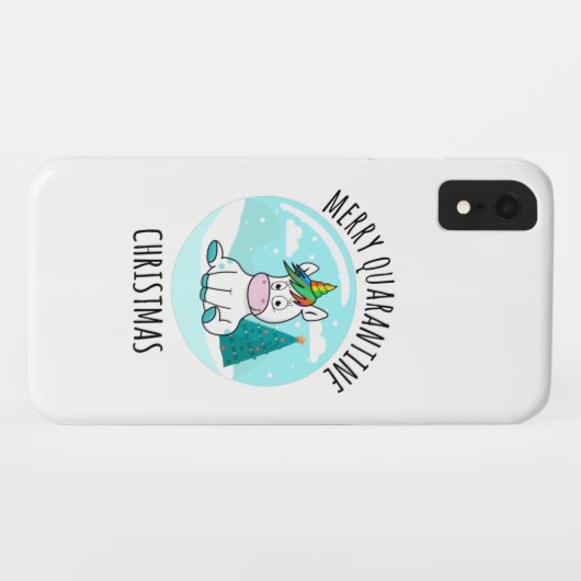 Merry Quarantine Kerstunicorn Case-Mate iPhone Case (Achterkant (horizontaal))