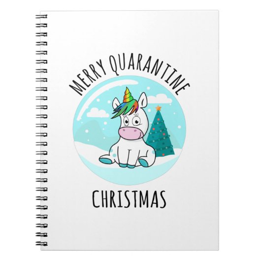 Merry Quarantine Kerstunicorn Notitieboek (Voorkant)